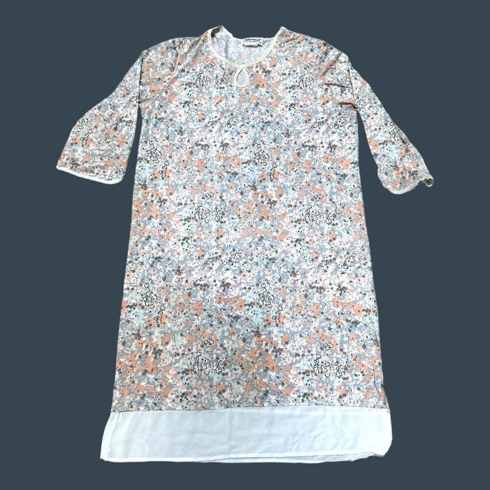 Anthony Richard’s Floral Print 3/4 Sleeve Womens Nightgown Size M Vintage